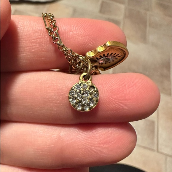 Sequin Evil Eye Charm Necklace - Picture 4 of 4